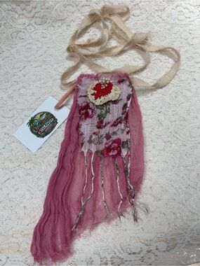 Shabby Chic Jabot Floral Fringe Collar Necklace